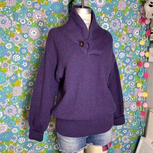 Peter Christian  Purple Shawel Neck Sweater Size:M